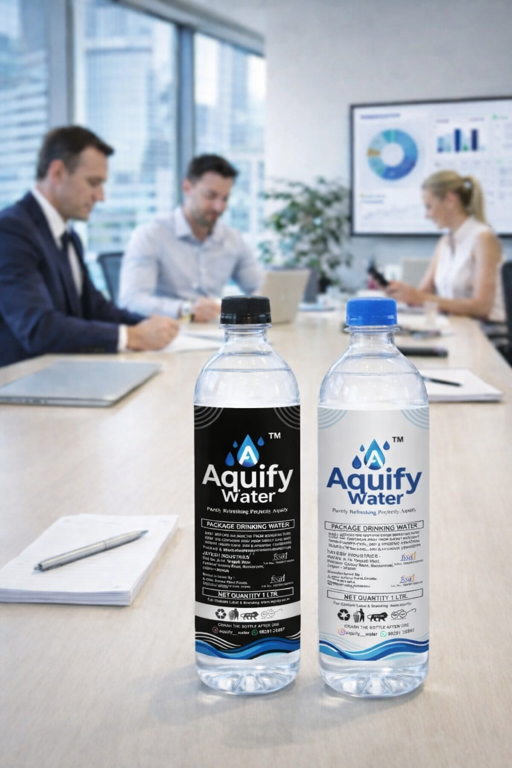 Corporate office water bottles