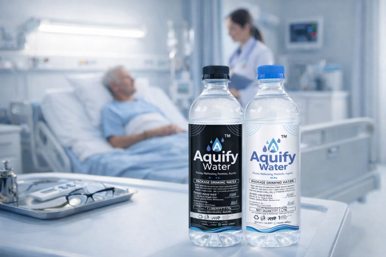 Hospital water bottles