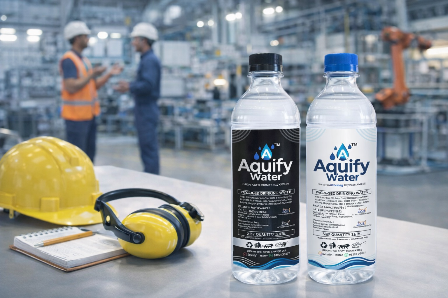 Factory water bottles